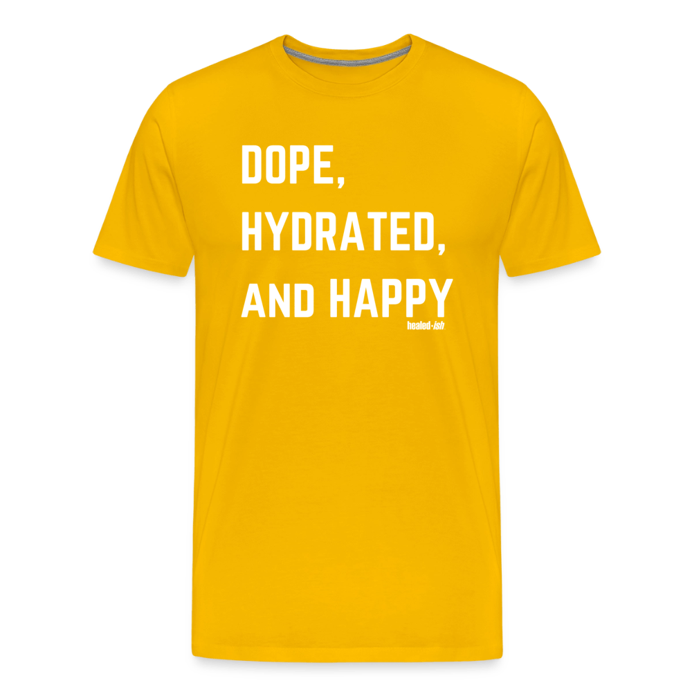Dope, Hydrated and Happy - Short Sleeve T-Shirt - sun yellow