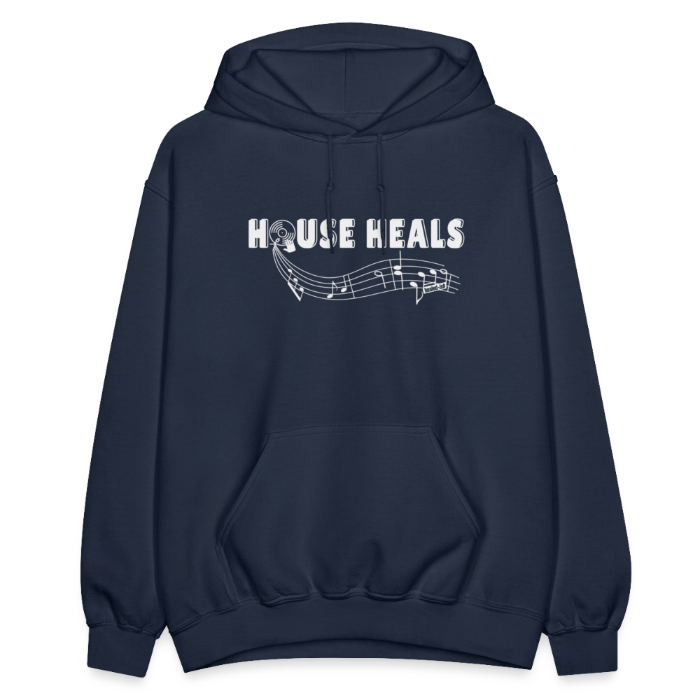 House Music Heals Unisex Hoodie - navy