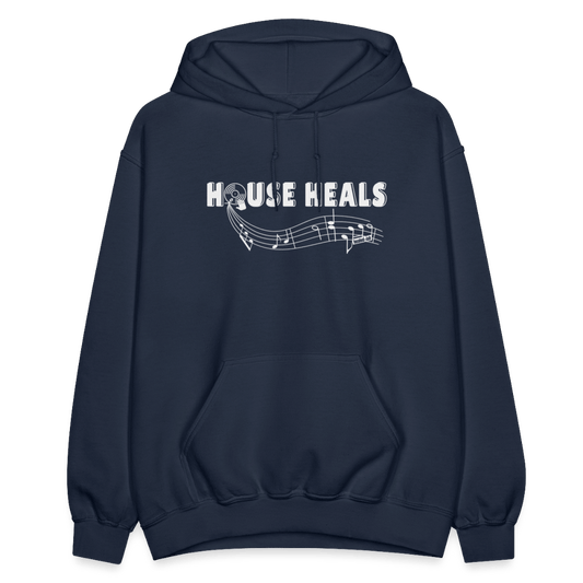 House Music Heals Unisex Hoodie - navy