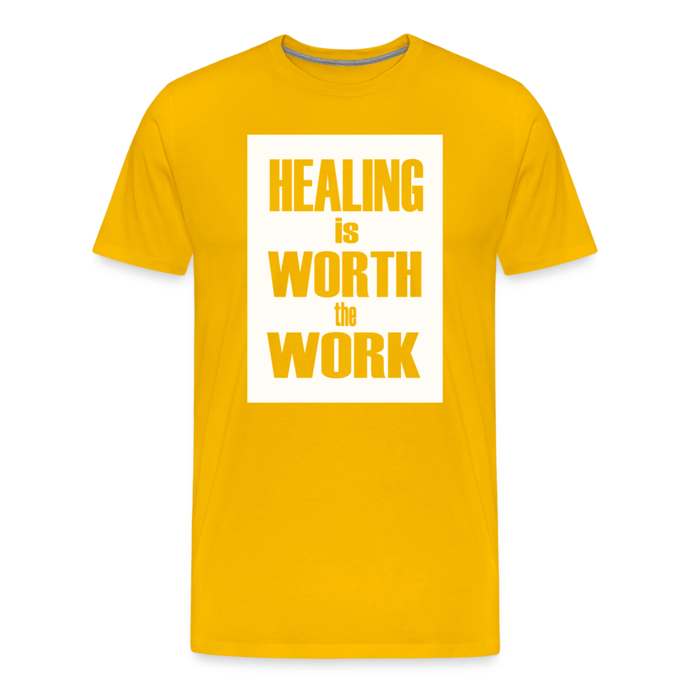 Healing Is Worth the Work - Short Sleeve T-Shirt (Unisex) - sun yellow