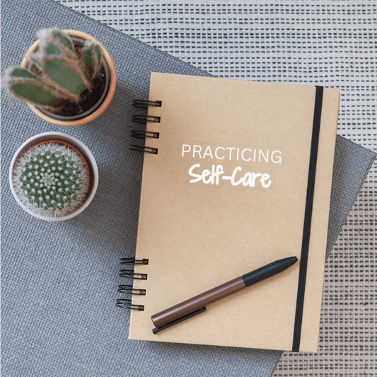 Practicing Self-Care Sticker - transparent glossy