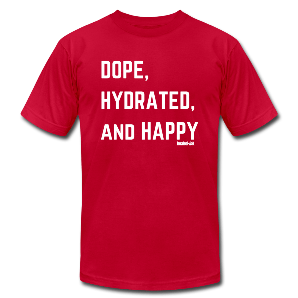 Dope, Hydrated and Happy - Short Sleeve T-Shirt - red