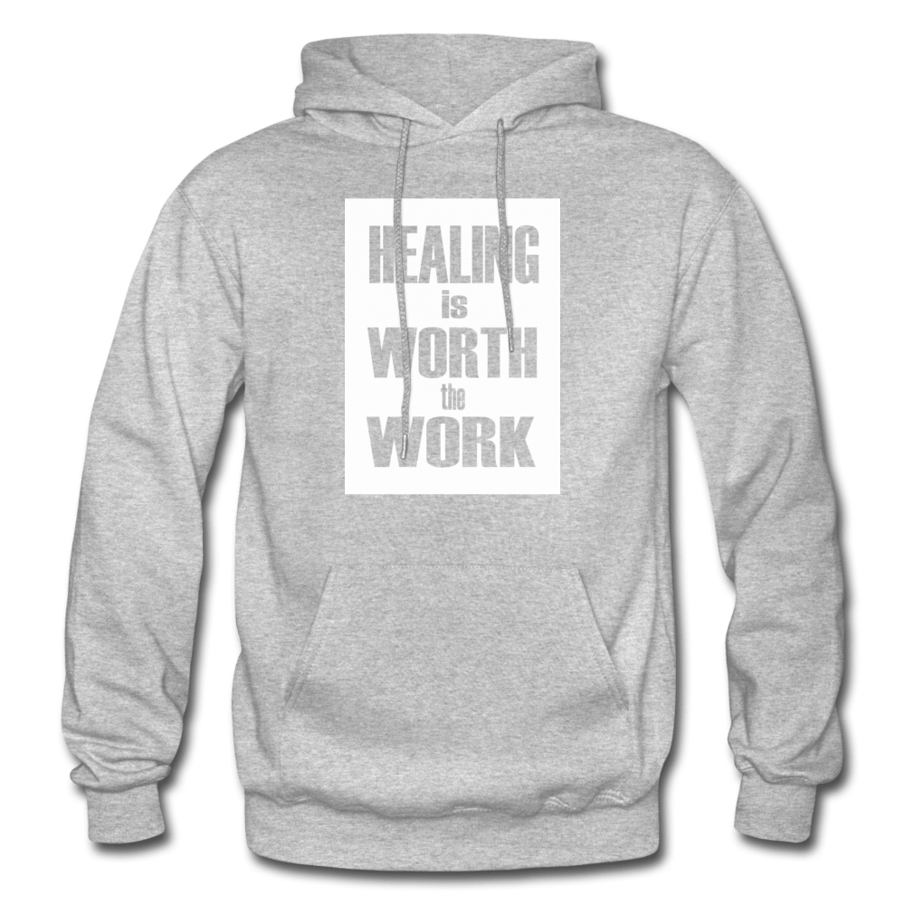 HEALING is WORTH the WORK (Bold) - Hoodie (Unisex) - heather gray