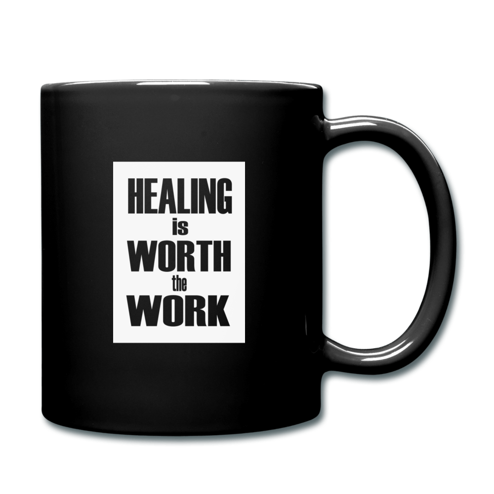 Healing is Worth the Work - Black Mug - black
