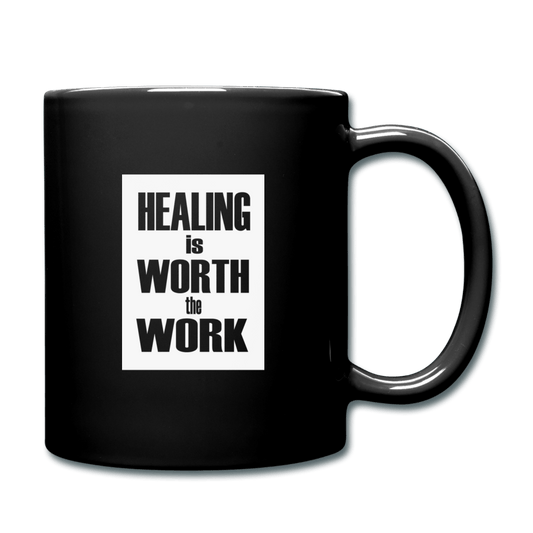 Healing is Worth the Work - Black Mug - black