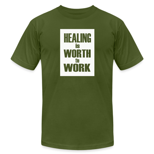 Healing Is Worth the Work - Short Sleeve T-Shirt (Unisex) - olive