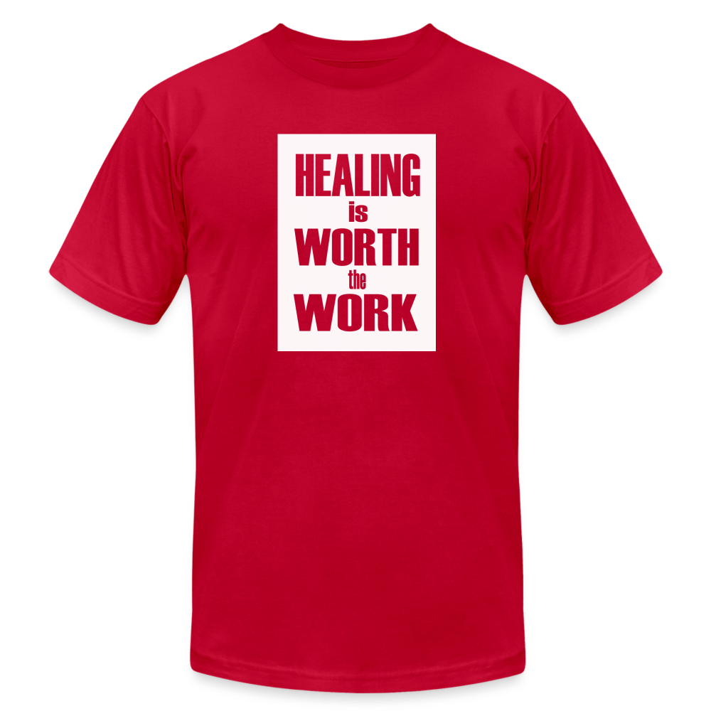 Healing Is Worth the Work - Short Sleeve T-Shirt (Unisex) - red