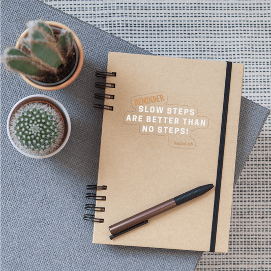 Slow Steps Reminder Sticker - transparent glossy