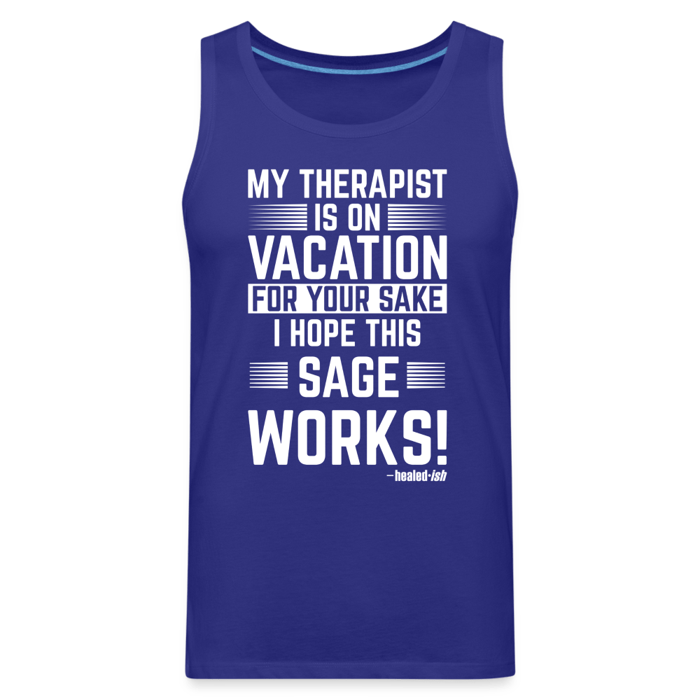 My Therapist Is On Vacation (Rated PG) - Tank (Unisex) - royal blue