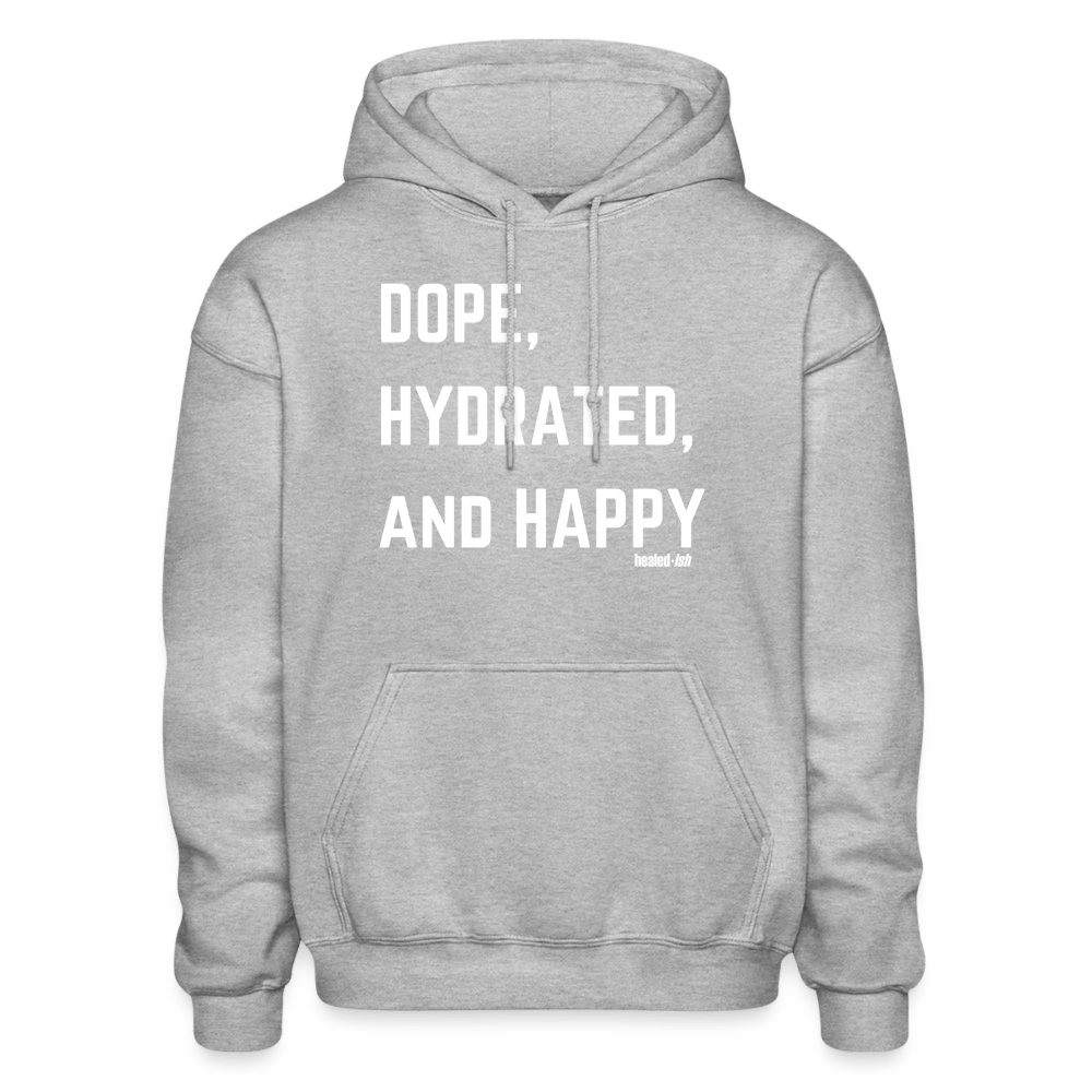 Dope, Hydrated & Happy - Hoodie (Unisex) - heather gray