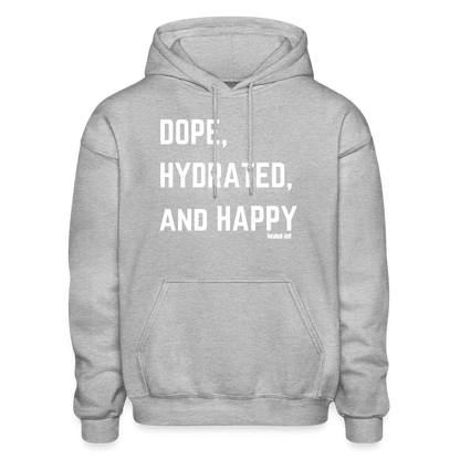 Dope, Hydrated & Happy - Hoodie (Unisex) - heather gray