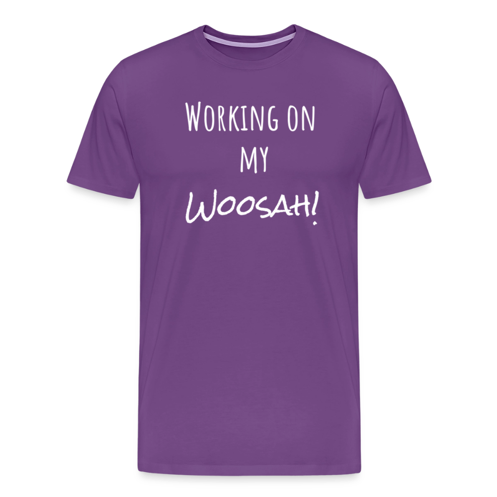 Working On My Woosah B & W T-shirt - purple