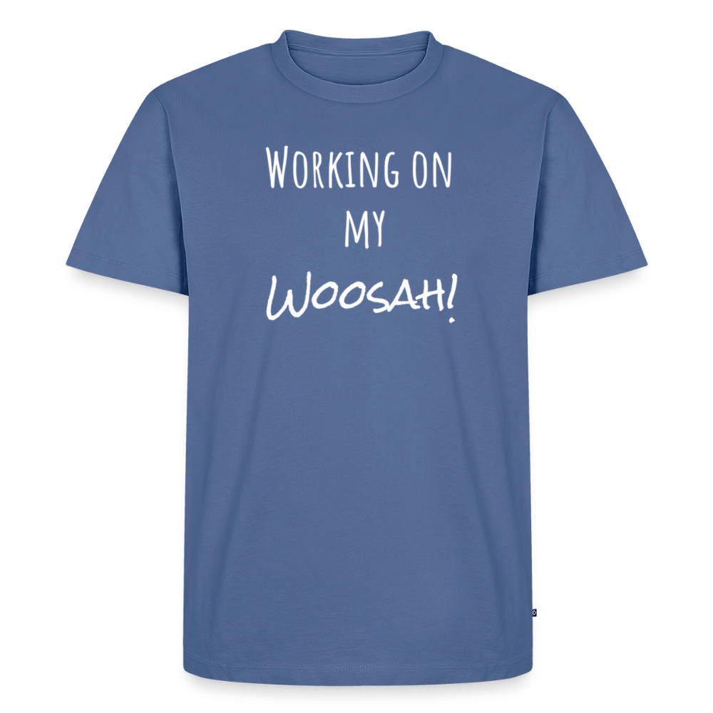Working On My Woosah B & W T-shirt - stone blue 