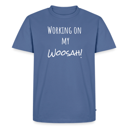 Working On My Woosah B & W T-shirt - stone blue 