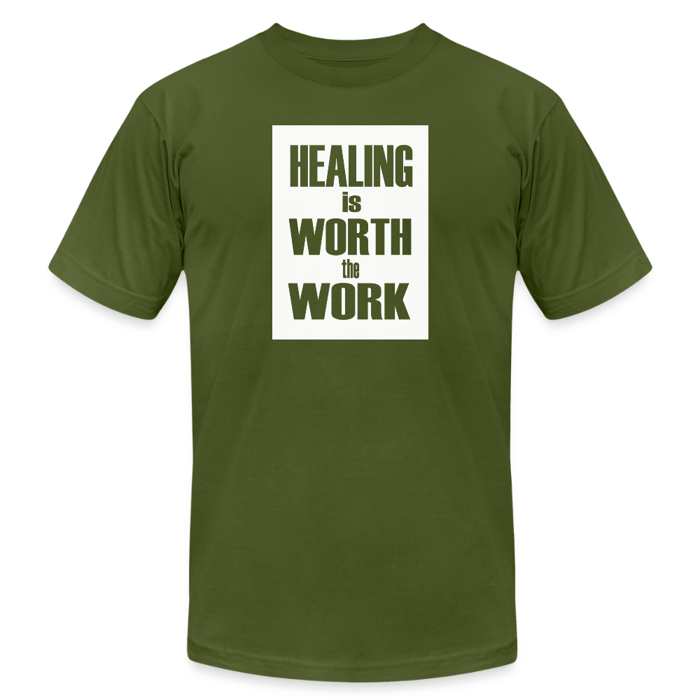 Healing Is Worth the Work - Short Sleeve T-Shirt (Unisex) - olive