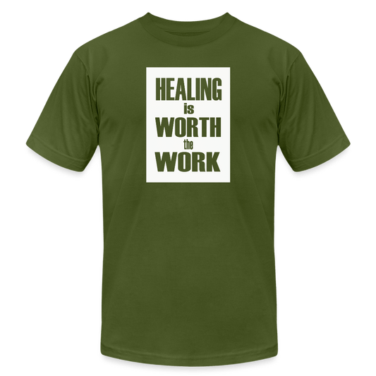 Healing Is Worth the Work - Short Sleeve T-Shirt (Unisex) - olive