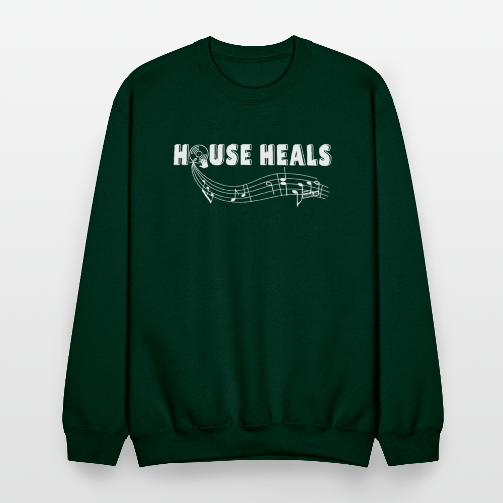 House Music Heals Unisex Sweatshirt - forest green