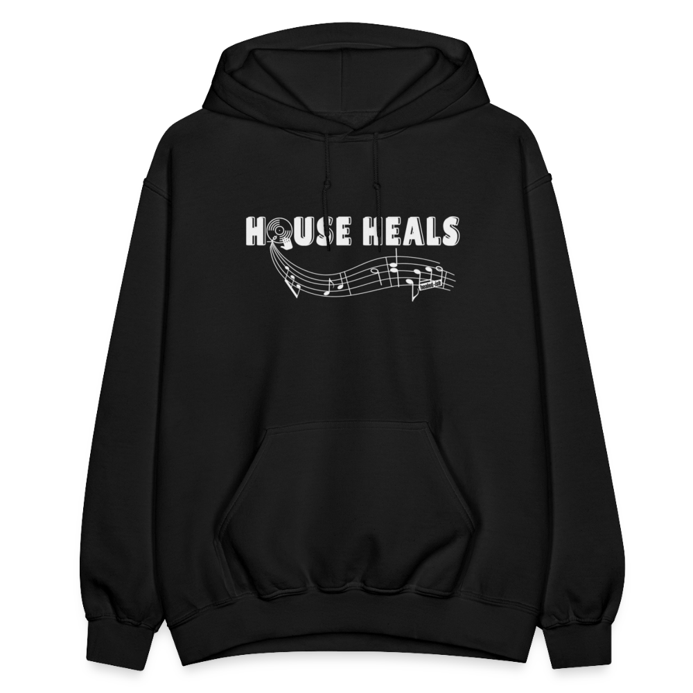House Music Heals Unisex Hoodie - black