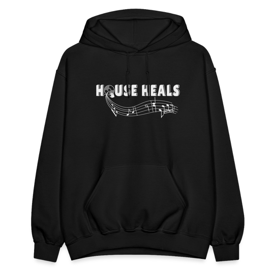 House Music Heals Unisex Hoodie - black