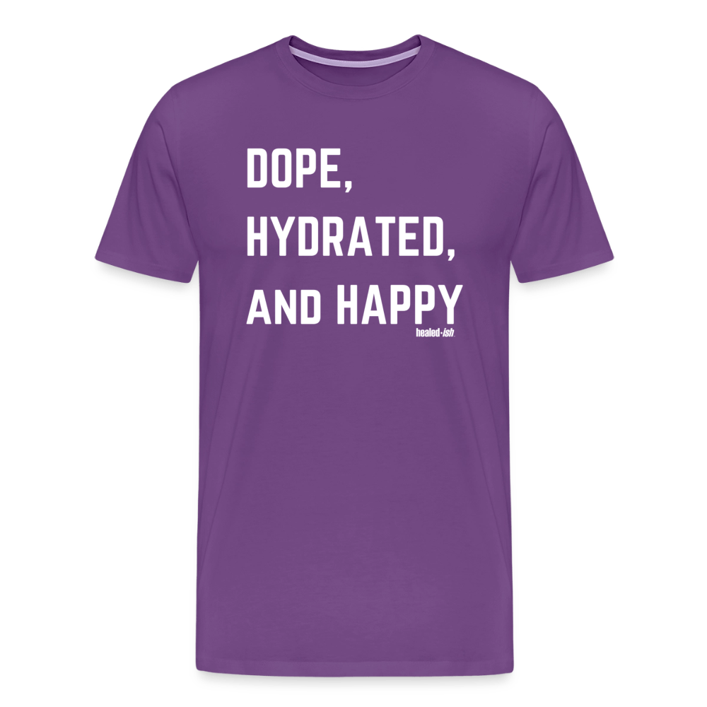 Dope, Hydrated and Happy - Short Sleeve T-Shirt - purple