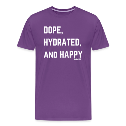 Dope, Hydrated and Happy - Short Sleeve T-Shirt - purple