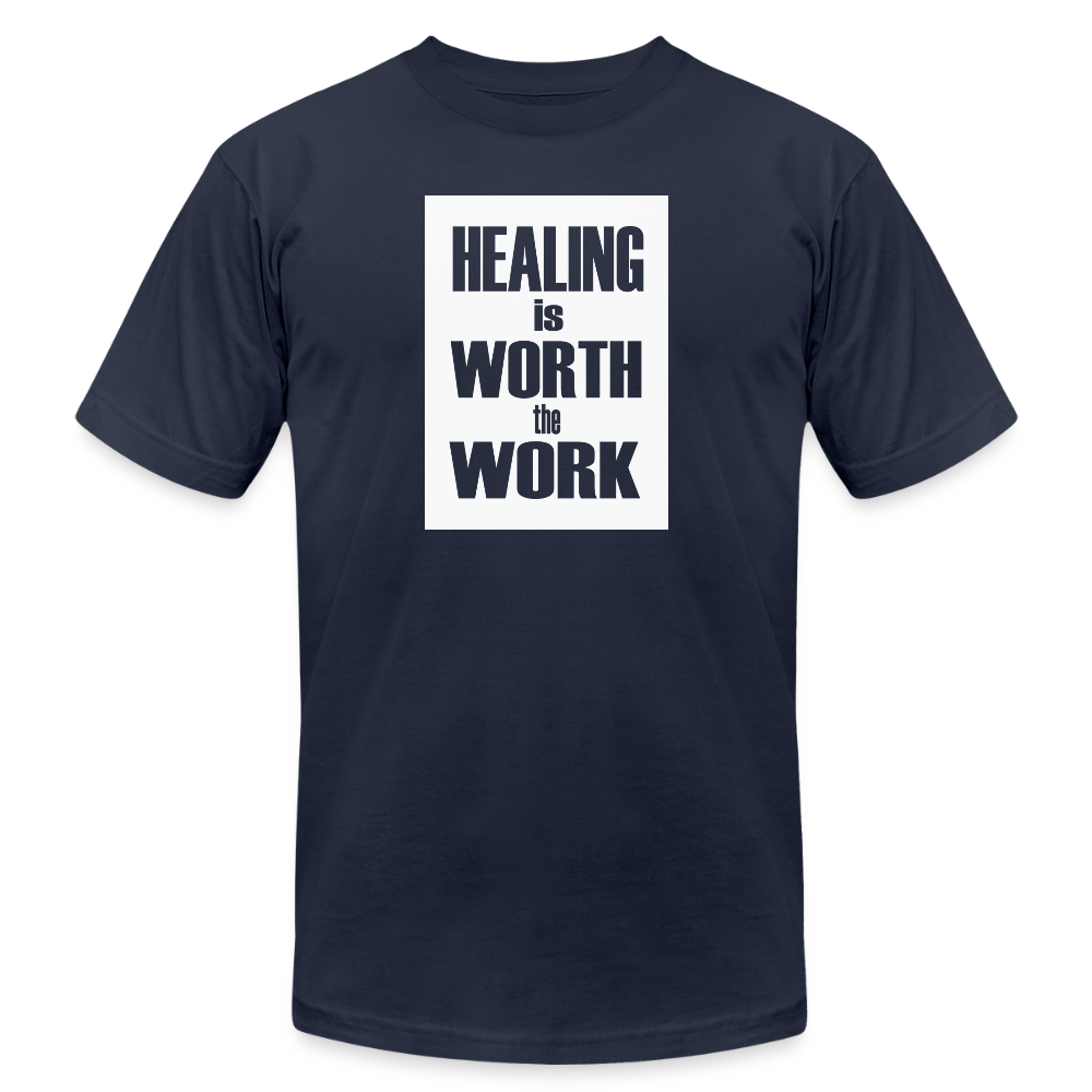 Healing Is Worth the Work - Short Sleeve T-Shirt (Unisex) - navy
