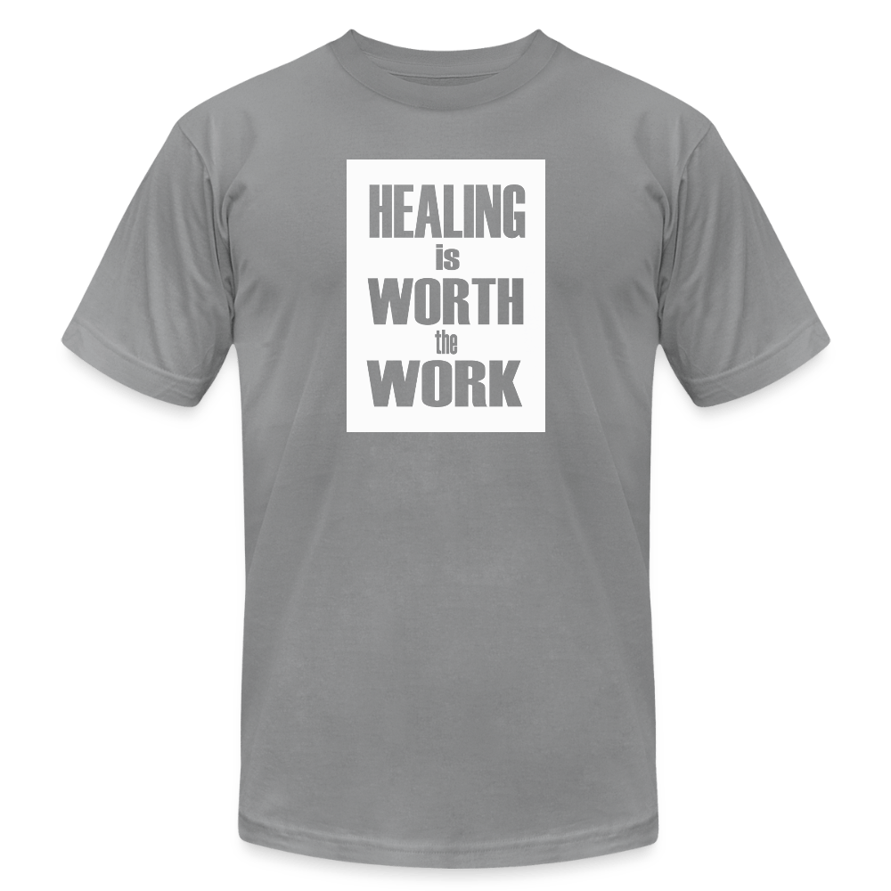 Healing Is Worth the Work - Short Sleeve T-Shirt (Unisex) - slate
