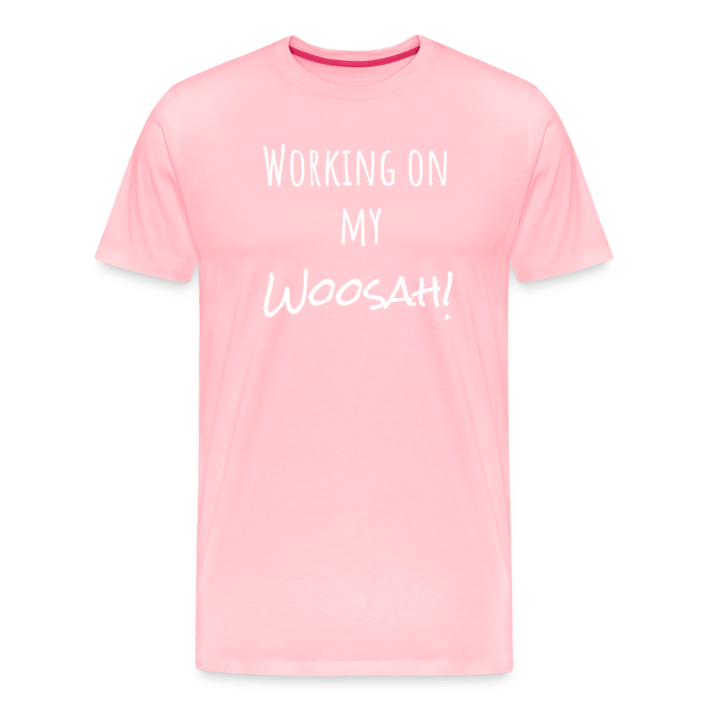 Working On My Woosah B & W T-shirt - pink