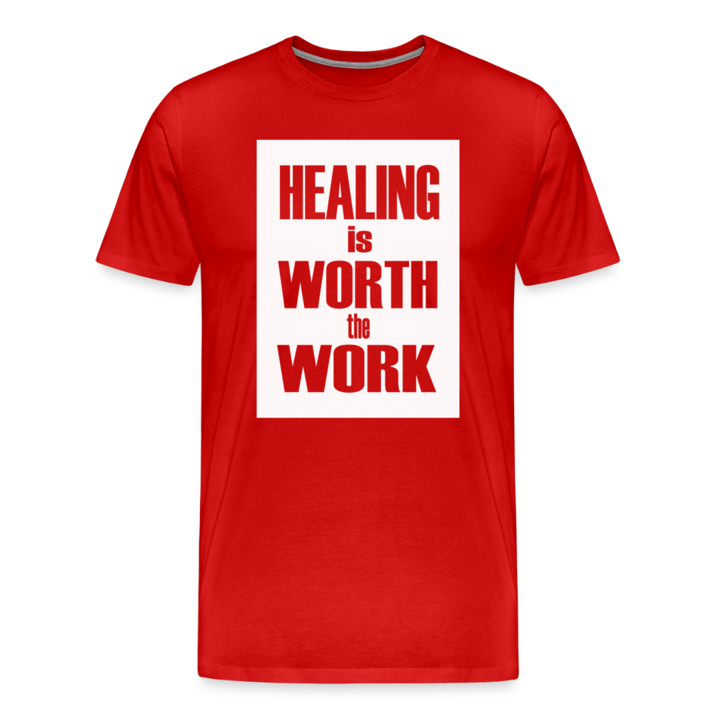 Healing Is Worth the Work - Short Sleeve T-Shirt (Unisex) - red