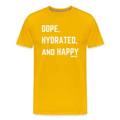 Dope, Hydrated and Happy - Short Sleeve T-Shirt - sun yellow
