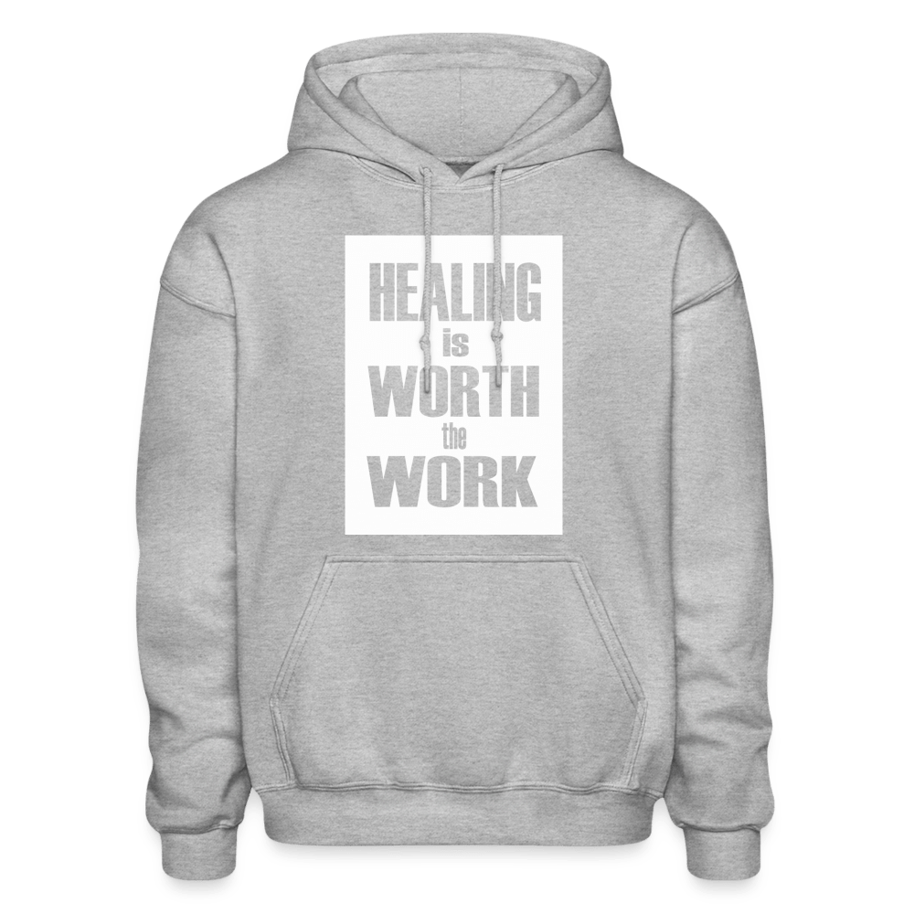 HEALING is WORTH the WORK (Bold) - Hoodie (Unisex) - heather gray