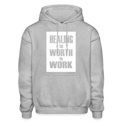 HEALING is WORTH the WORK (Bold) - Hoodie (Unisex) - heather gray