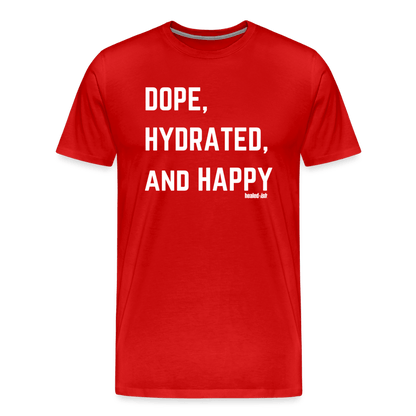 Dope, Hydrated and Happy - Short Sleeve T-Shirt - red