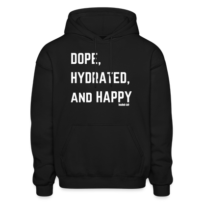 Dope, Hydrated & Happy - Hoodie (Unisex) - black