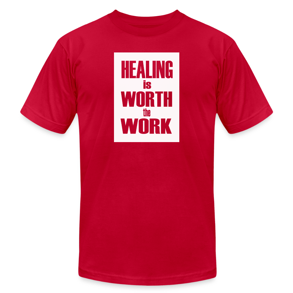 Healing Is Worth the Work - Short Sleeve T-Shirt (Unisex) - red