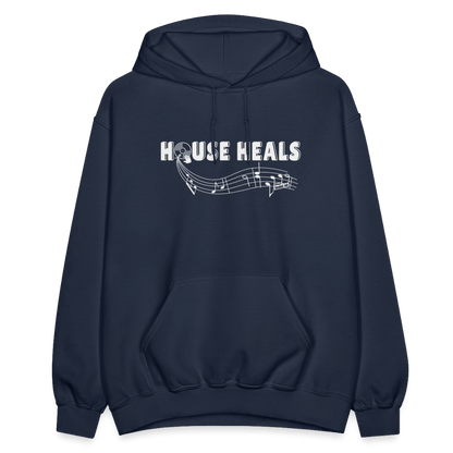 House Music Heals Unisex Hoodie - navy