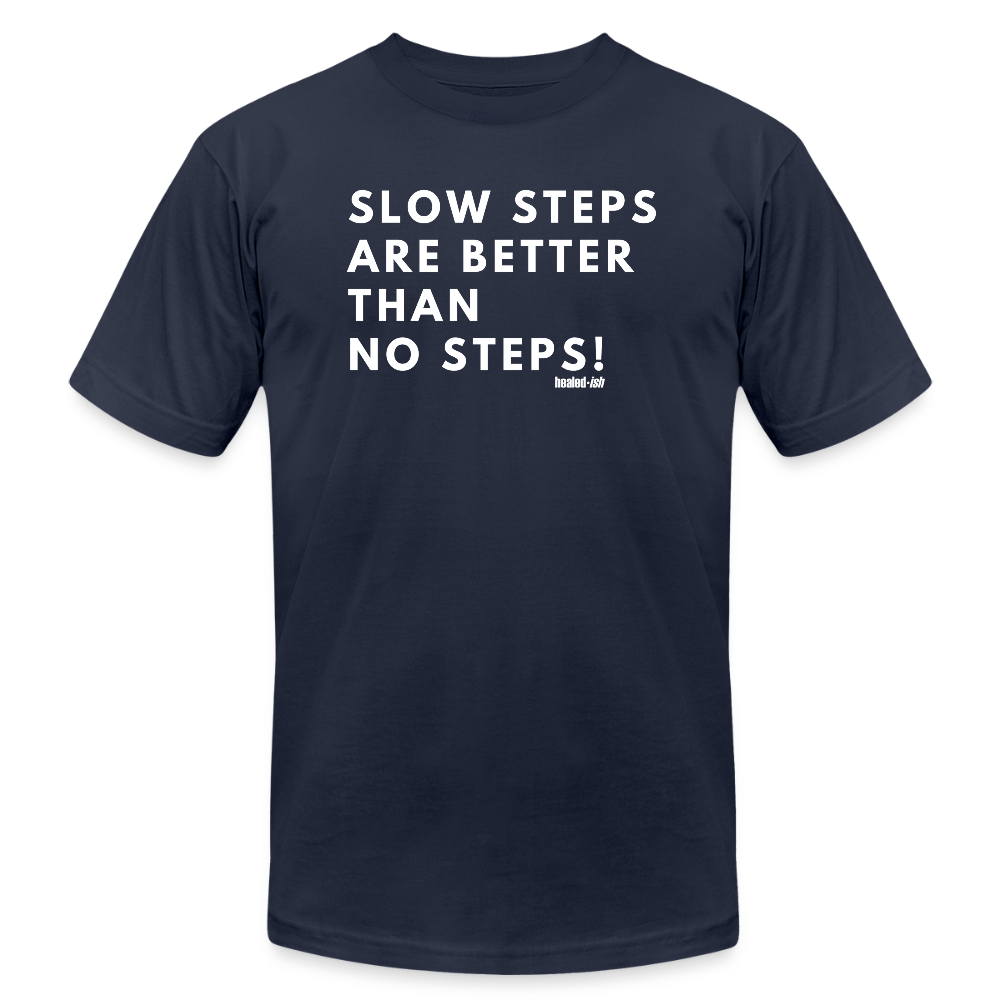 Slow Steps - Short Sleeve T-shirt (Unisex) - navy