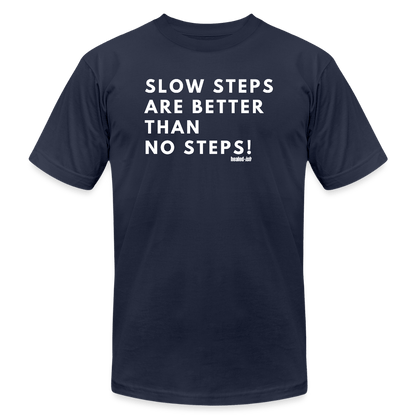 Slow Steps - Short Sleeve T-shirt (Unisex) - navy