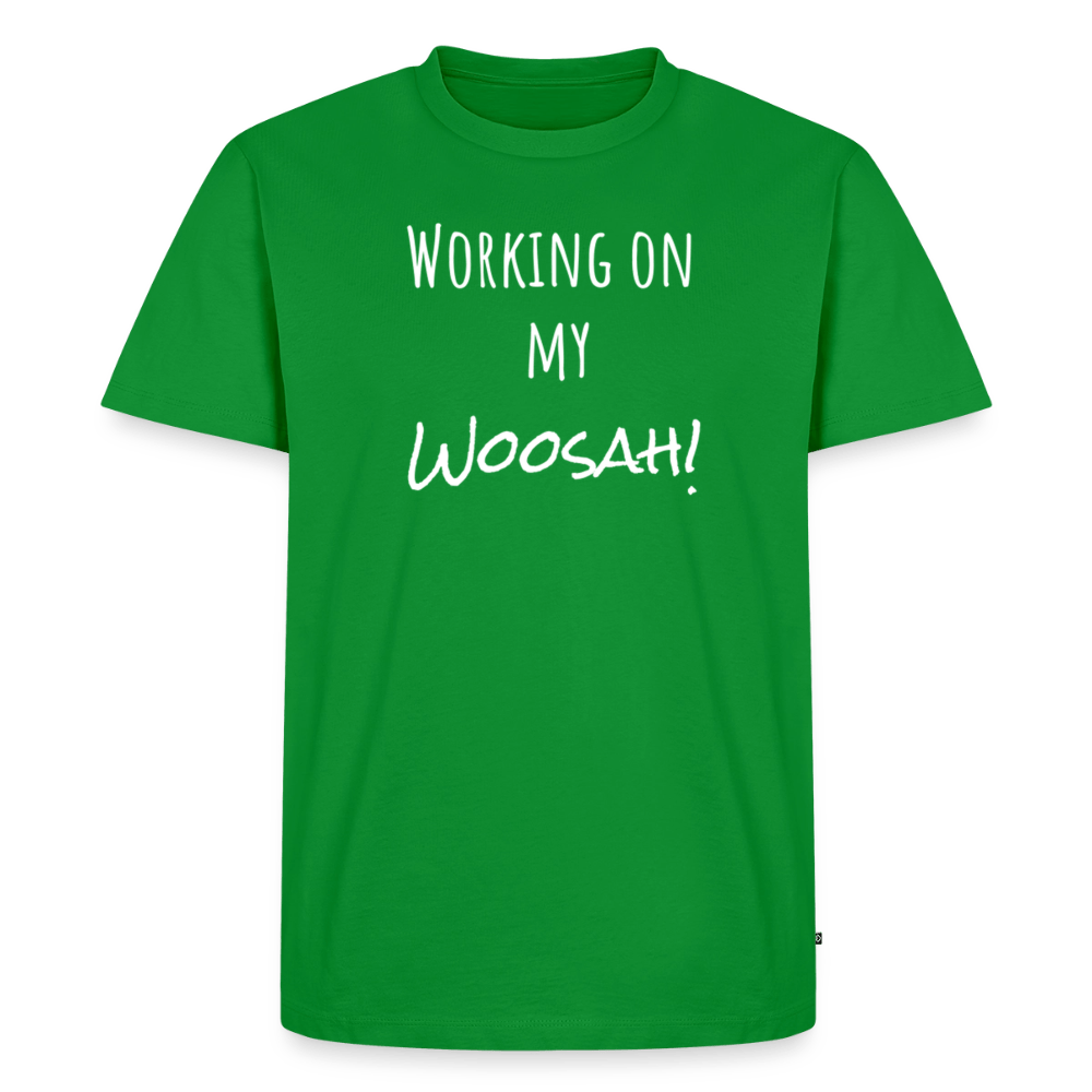 Working On My Woosah B & W T-shirt - green