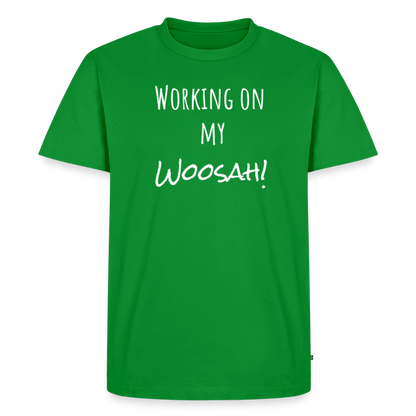 Working On My Woosah B & W T-shirt - green