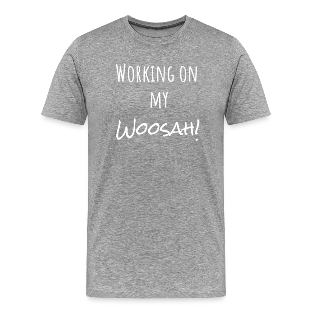 Working On My Woosah B & W T-shirt - heather gray
