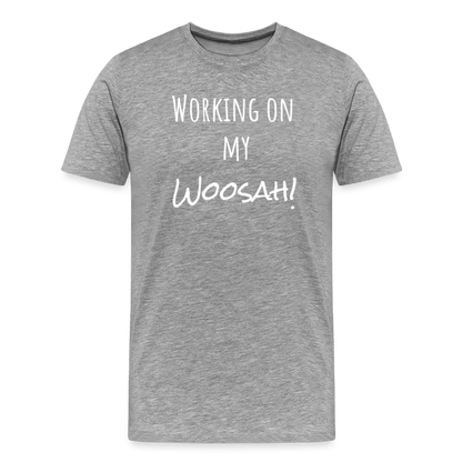 Working On My Woosah B & W T-shirt - heather gray