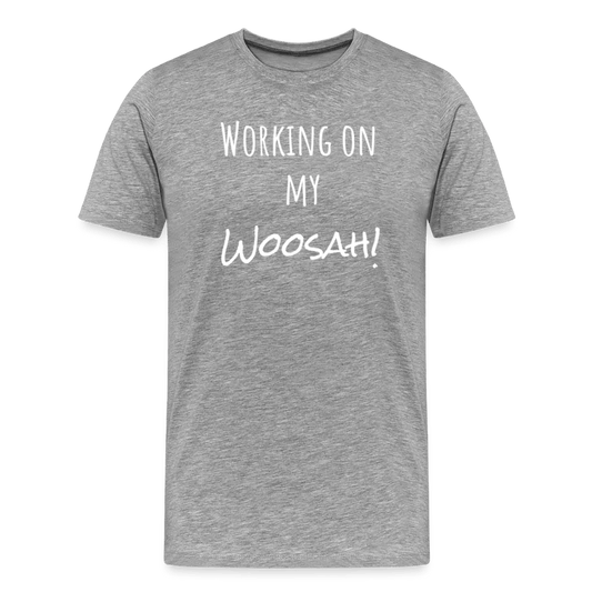 Working On My Woosah B & W T-shirt - heather gray