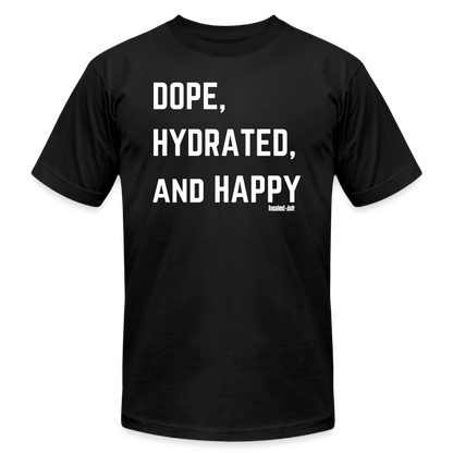 Dope, Hydrated and Happy - Short Sleeve T-Shirt - black