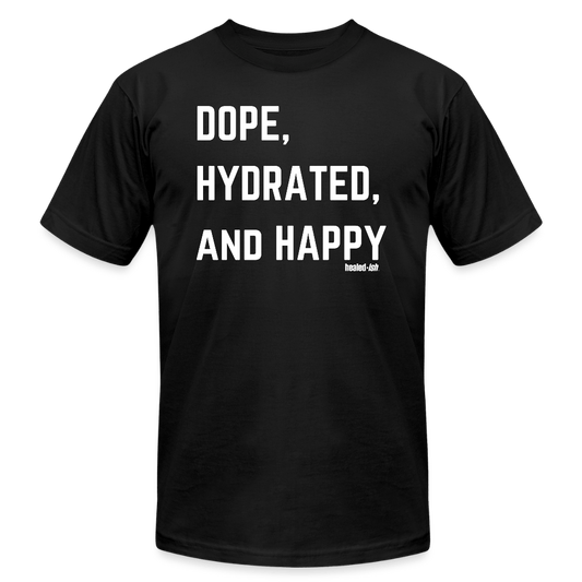 Dope, Hydrated and Happy - Short Sleeve T-Shirt - black