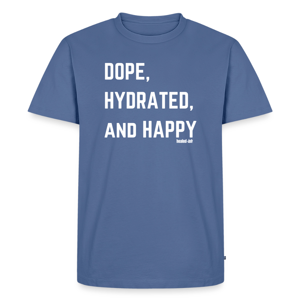 Dope, Hydrated and Happy - Short Sleeve T-Shirt - stone blue 