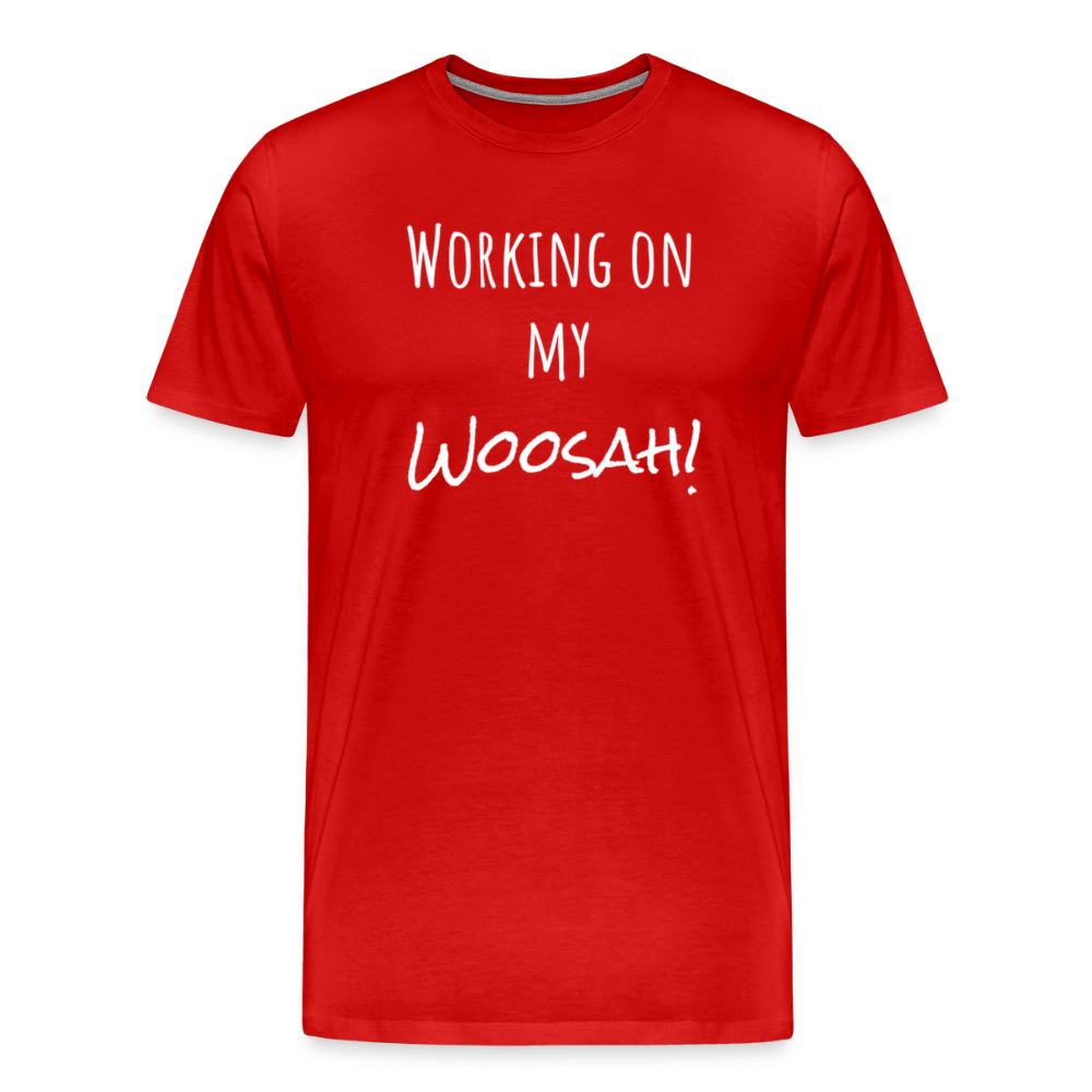 Working On My Woosah B & W T-shirt - red
