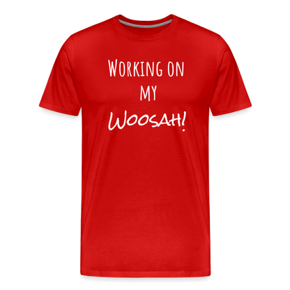 Working On My Woosah B & W T-shirt - red