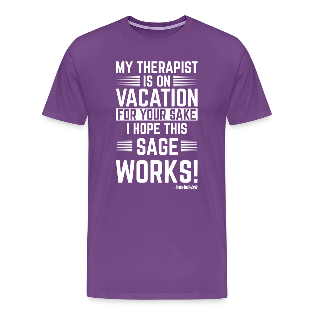 My Therapist Is On Vacation (Rated PG)- Short Sleeve T-Shirt (Unisex) - purple