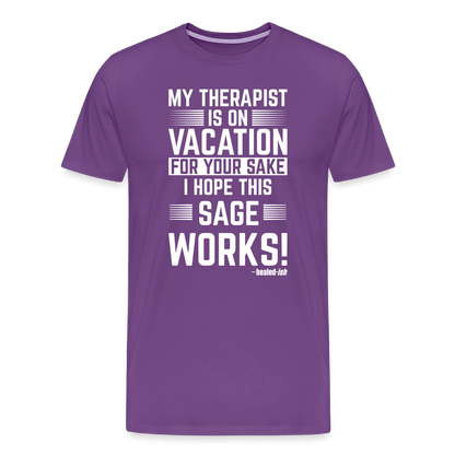 My Therapist Is On Vacation (Rated PG)- Short Sleeve T-Shirt (Unisex) - purple
